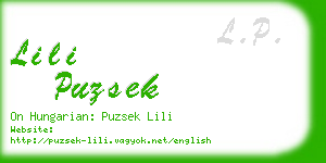 lili puzsek business card